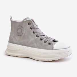 Tênis feminino isolado na plataforma Big Star OO274073 cinza 2