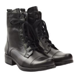 Botas de couro com zíper Angello 2060 preto 4