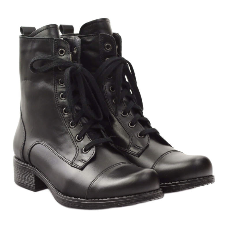 Botas de couro com zíper Angello 2060 preto 4