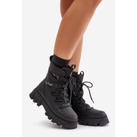 Botas femininas de neve com zíper Lee Cooper LCJ-24-47-3144 pretas preto 1