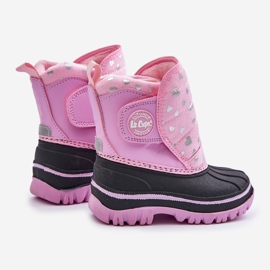 Botas infantis de neve com velcro Lee Cooper LCJ-24-44-2863K rosa 2