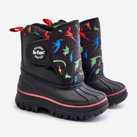 Botas infantis de neve com velcro Lee Cooper LCJ-24-44-2861K pretas preto 1