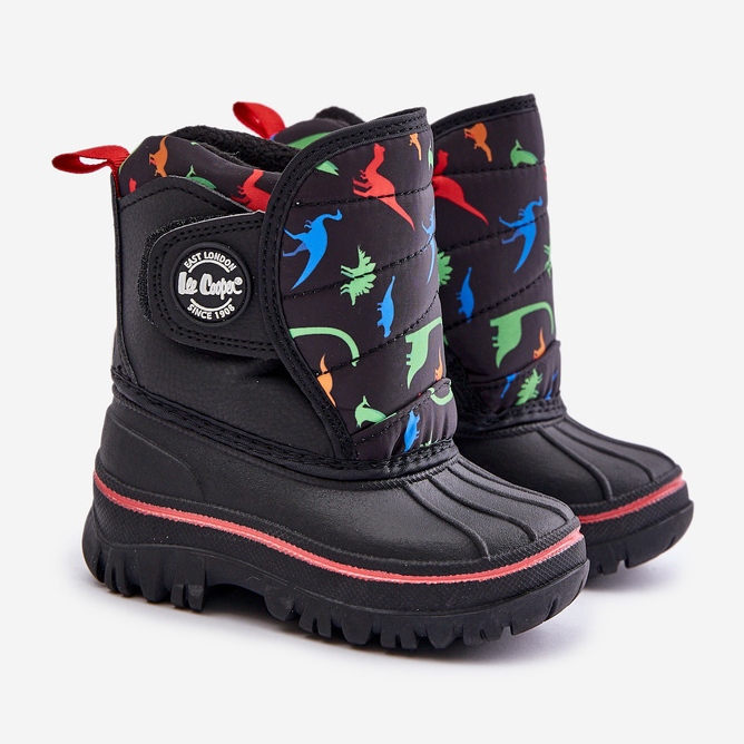 Botas infantis de neve com velcro Lee Cooper LCJ-24-44-2861K pretas preto 1