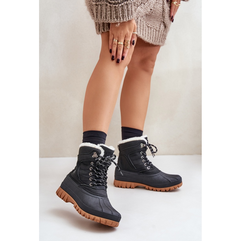 Botas femininas de neve com cadarço e pele Lee Cooper LCJ-24-44-2868 pretas preto 2 Botas femininas de neve com cadarço e pele Lee Cooper LCJ-24-44-2868 pretas preto 2