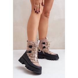 Botas de neve femininas com zíper Lee Cooper LCJ-24-47-3143 Bege 2