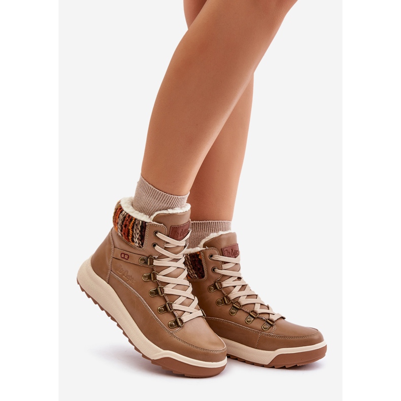 Botas quentes femininas de couro Lee Cooper LCJ-24-01-2985 Bege 1