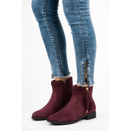 Bello Star Botas marrons com franjas vermelho 1