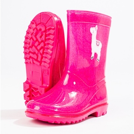 Botas de cano alto rosa glitter para menina 1