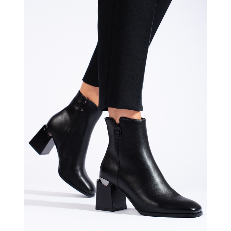 W. Potocki Botas pretas elegantes de salto alto da Potocki preto 1