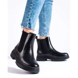 W. Potocki Botas pretas Potocki Chelsea para mulheres preto 1