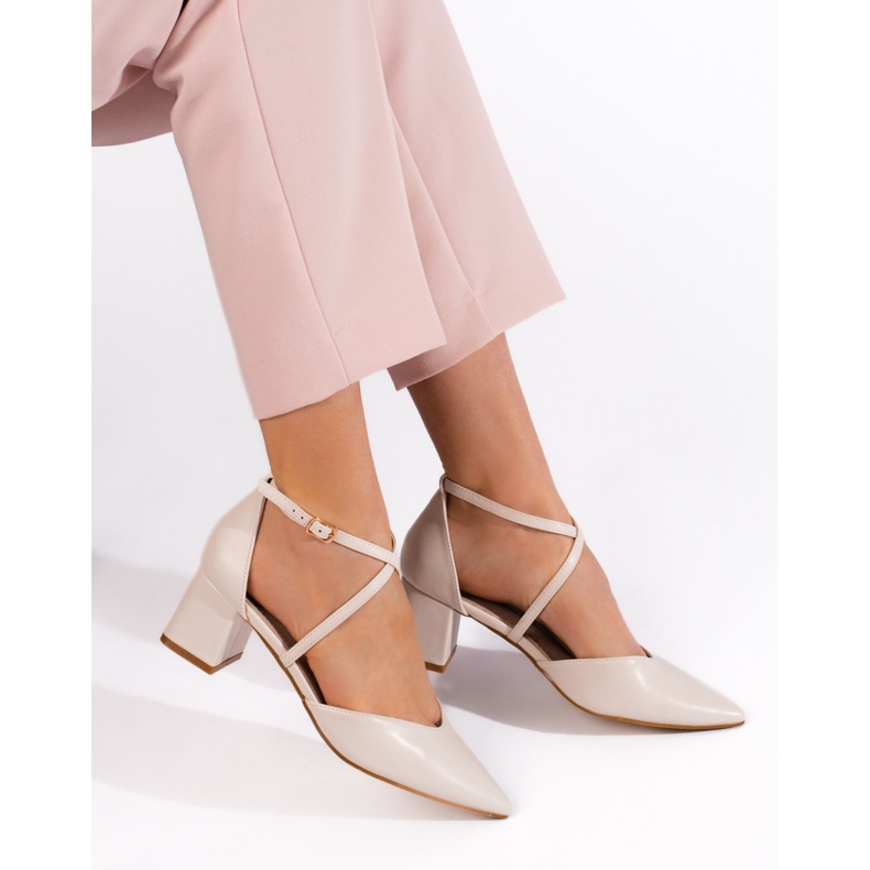 Goodin Sandálias pontudas femininas bege claro 1