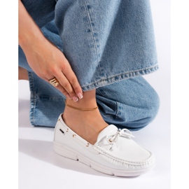 Goodin Mocassins femininos brancos confortáveis 1