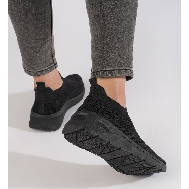 Sapatos de fitness femininos negros preto 2