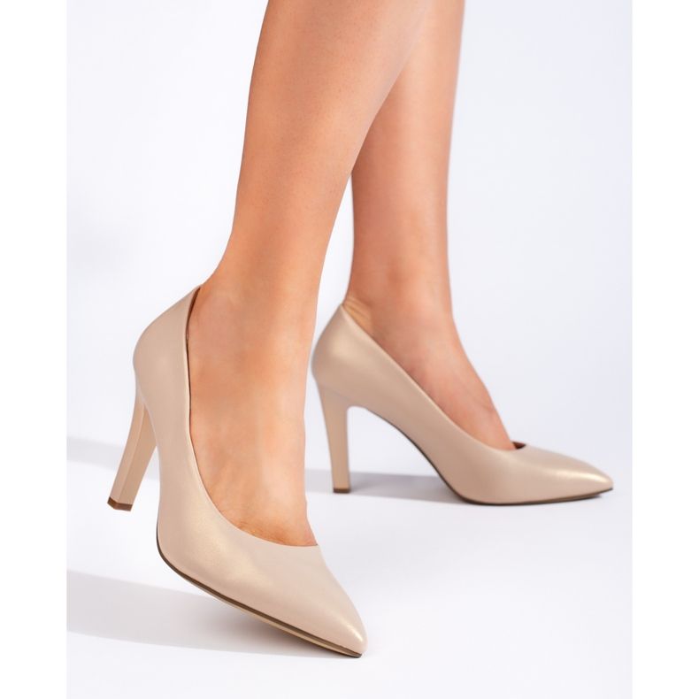 Sapatos femininos dourados clássicos de Sergio Leone 1