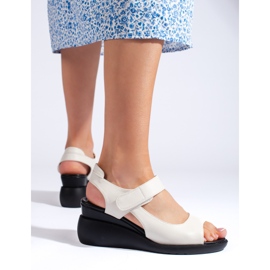 Sandálias confortáveis ​​de cunha branca por Sergio Leone branco 1