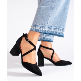 Sapatos femininos pretos de camurça Sergio Leone 1