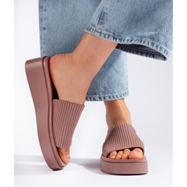 Sergio Leone Sandálias femininas de cunha rosa 2