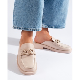 Chinelos de plataforma completa bege 1