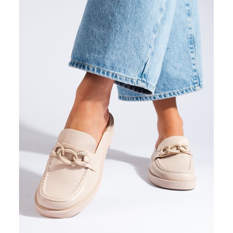 Chinelos de plataforma completa bege 2