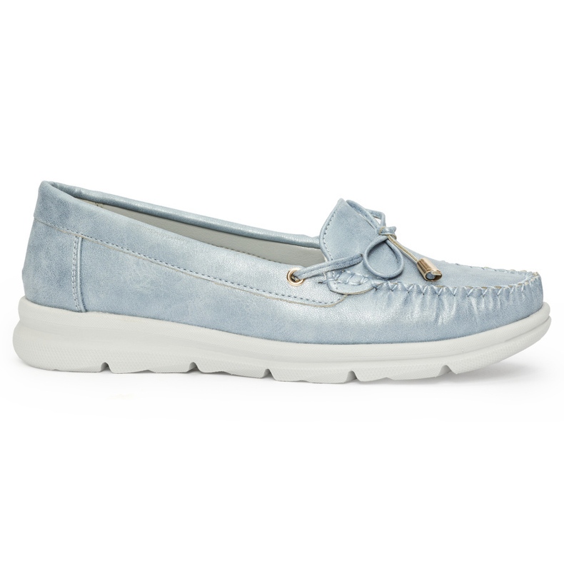 Seastar Mocassins confortáveis ​​azuis confeccionados em couro ecológico azul 2