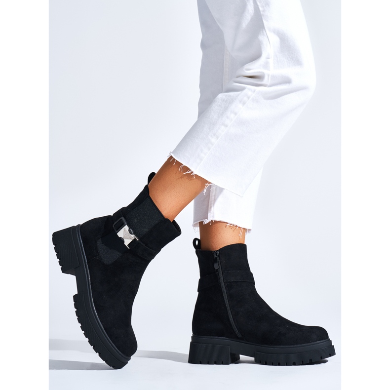 Botins femininos negros preto 1