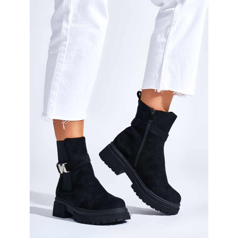 Botins femininos negros preto 2