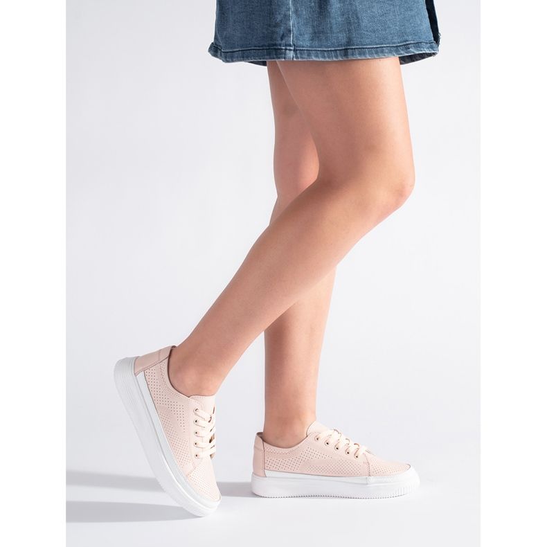 Tênis rosa de couro perfurado por Sergio Leone 1