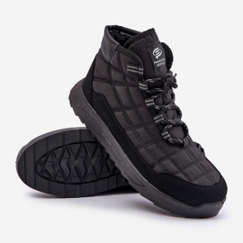 Botas de inverno masculinas isoladas com cordões Progress PROGJ-24-153 pretas preto 1