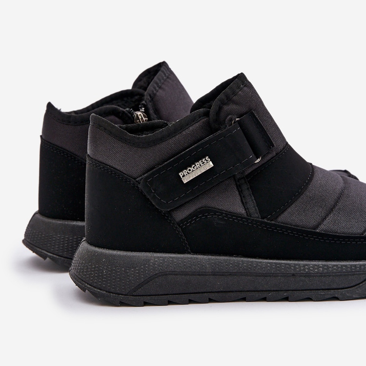Botas de neve de inverno masculinas isoladas Progress PROGJ-22-153 pretas preto 1