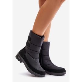Botas de neve com zíper Progress feminino PROGJ-21-16 pretas preto 1
