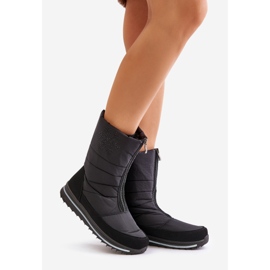 Botas de neve femininas com zíper Progress PROGJ-22-130 pretas preto 1