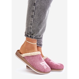 Chinelos femininos com renas e pele Inblu CT000034 rosa 1 Chinelos femininos com renas e pele Inblu CT000034 rosa 1