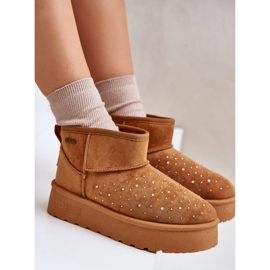 Botas de neve com decoração na plataforma Big Star OO274A104 Camel castanho 2