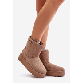 Botas femininas de neve com plataforma alta Big Star OO274A097 bege 1