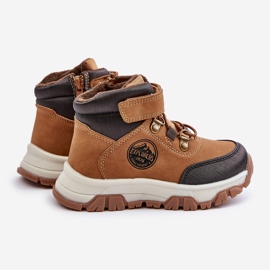 Botas infantis isoladas para caminhada de inverno com zíper Camel Temisha marrom 2