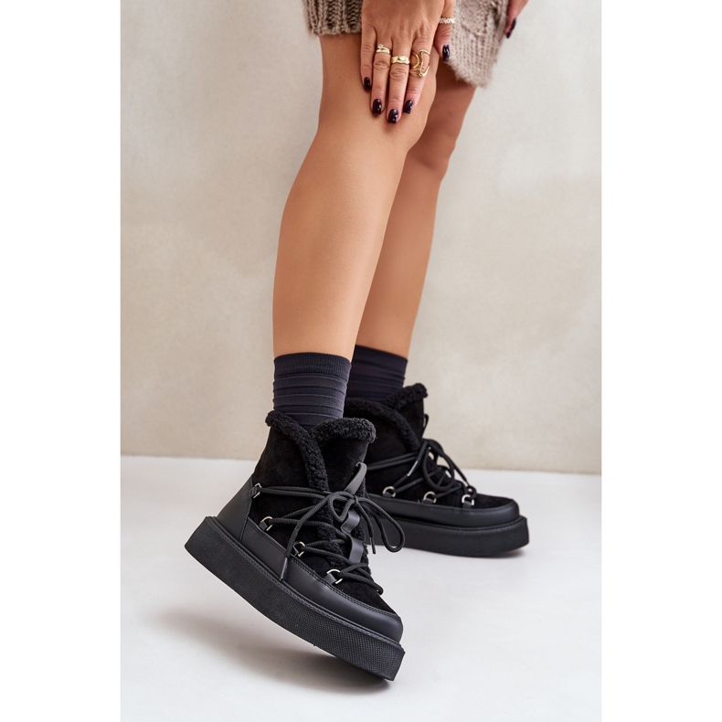 Botas de neve pretas Tamidra na plataforma preto 2