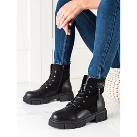 W. Potocki Botas com cadarço na plataforma Potocki preto 1 W. Potocki Botas com cadarço na plataforma Potocki preto 1