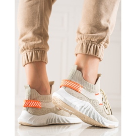 Weide Tênis Têxtil da Moda bege 2