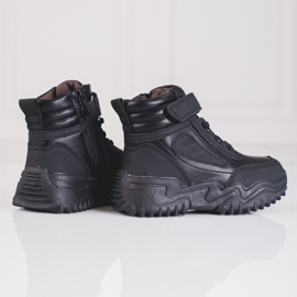 Botas pretas para menino com sola grossa preto 1