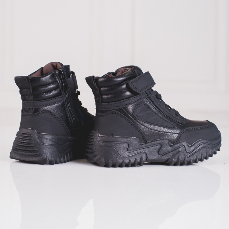 Botas pretas para menino com sola grossa preto 1