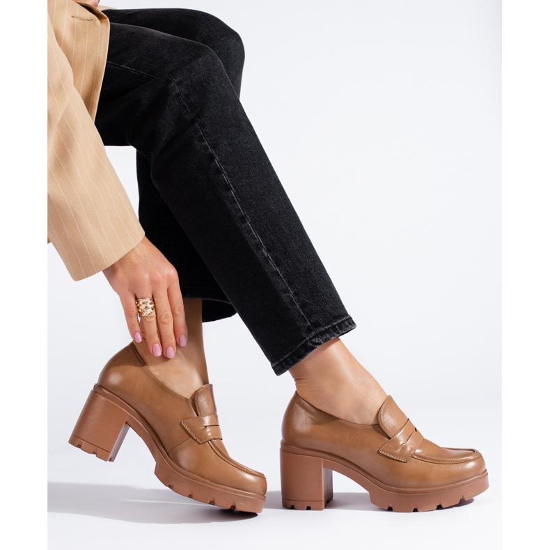 W. Potocki Sapatos marrons de salto baixo da Potocki castanho 1