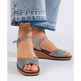 Sandálias femininas confortáveis ​​de cunha Sergio Leone branco 2