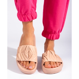 Chinelos femininos bege 1