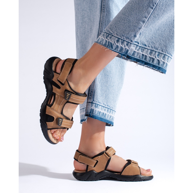 Sandálias esportivas femininas marrons bege 1