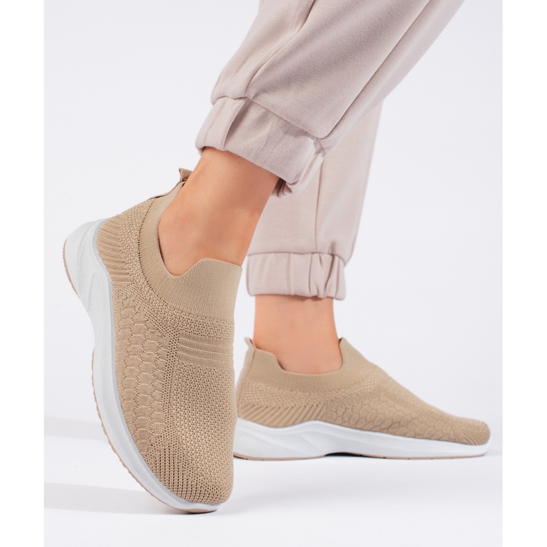 Calçado desportivo têxtil bege 1