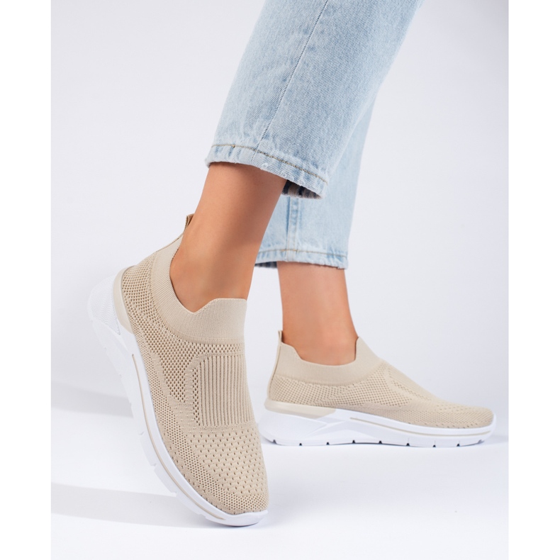 Calçado desportivo têxtil bege 1