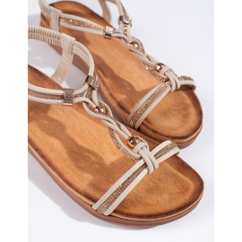 Sandálias femininas bege 1