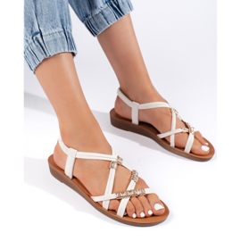 Sandália slip-on branca com tiras entrelaçadas branco 1