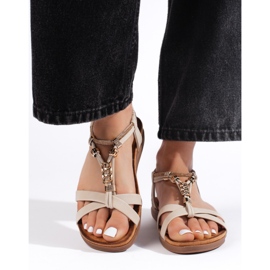 Sandálias femininas bege 1