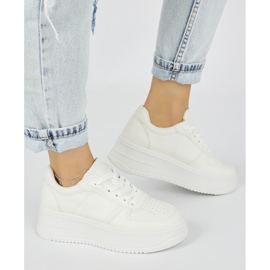 Calçado desportivo plataforma feminino branco 1